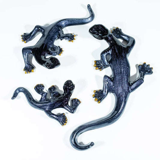Brushed Black Gecko Ornaments - ad&i