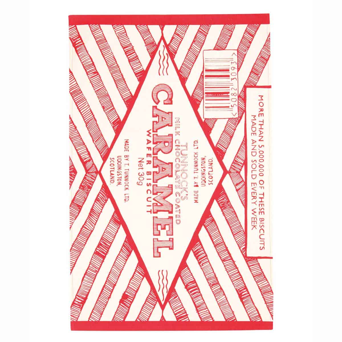 Tunnock's Caramel Wafer Wrapper Tea Towel - ad&i