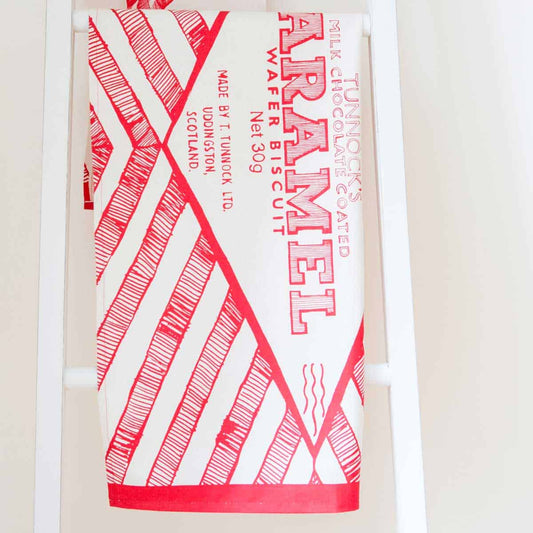 Tunnock's Caramel Wafer Wrapper Tea Towel - ad&i