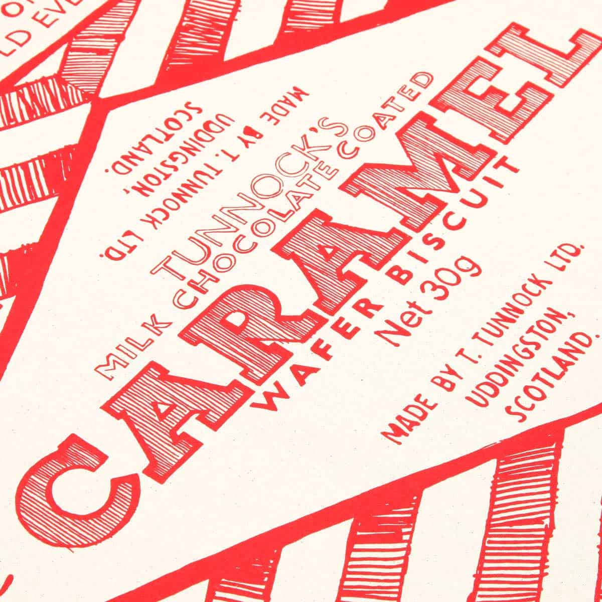 Tunnock's Caramel Wafer Wrapper Tea Towel - ad&i