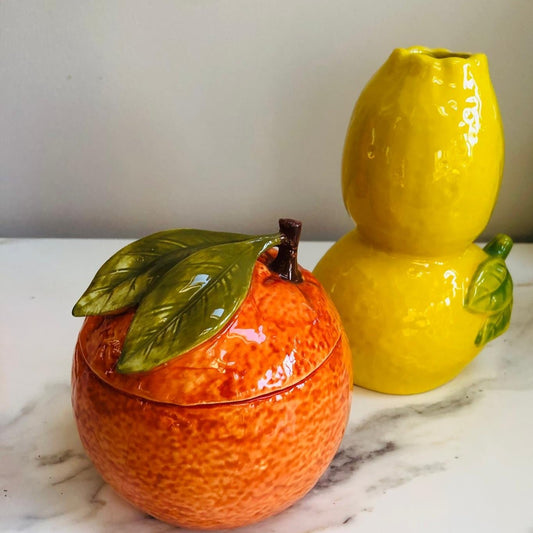 Ceramic Orange Storage Jar - ad&i