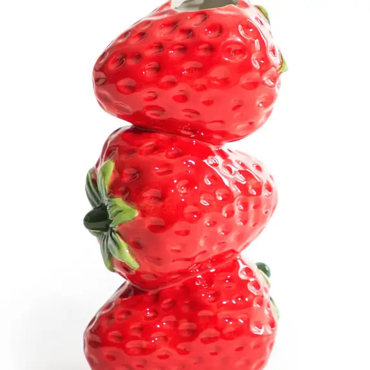 Strawberry Stack Ceramic Stem Vase