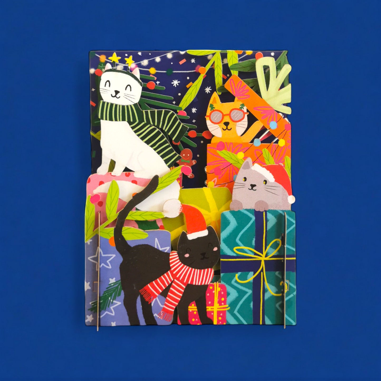 Christmas Cats and Presents 3D Pop Up Card - ad&i
