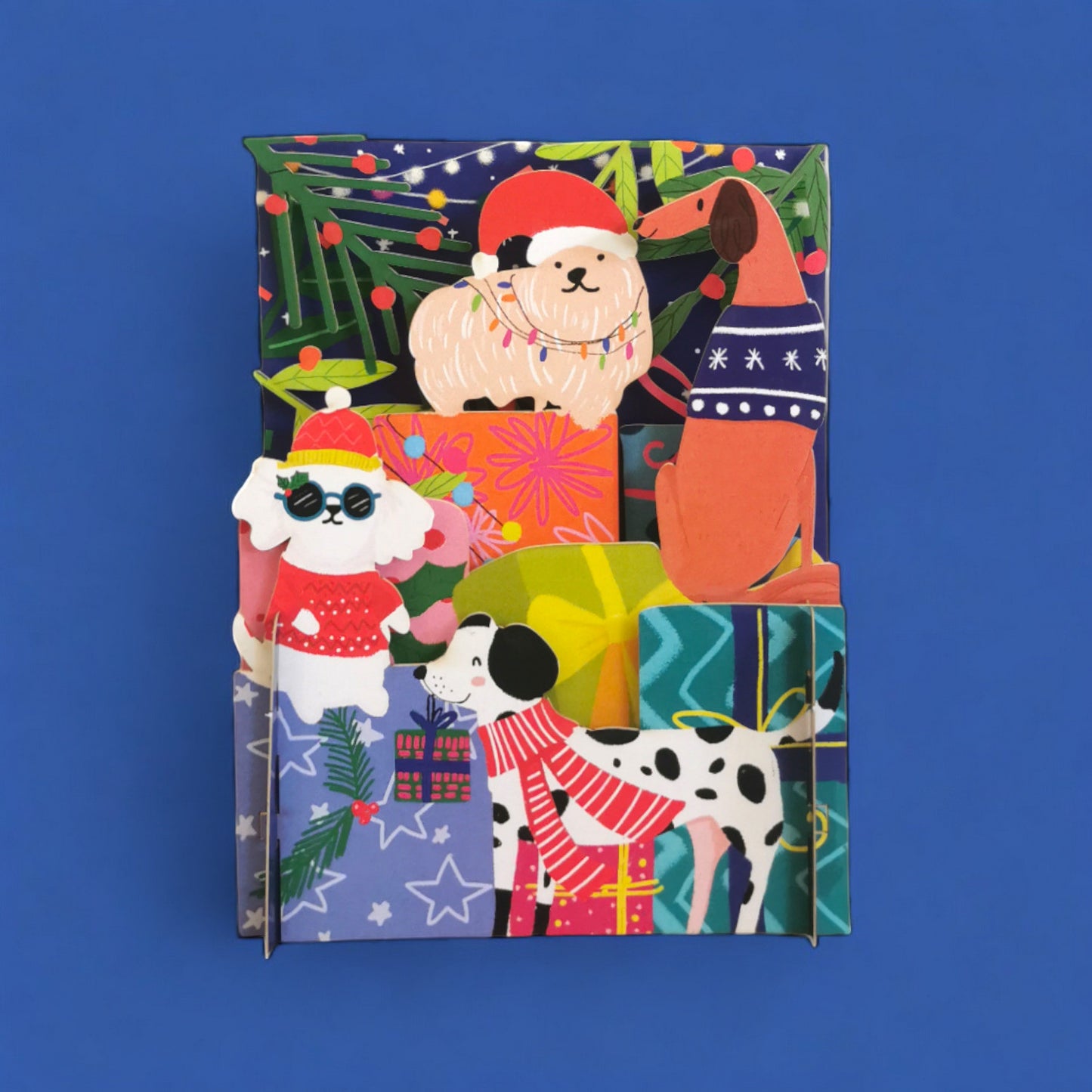 Christmas Dogs and Presents 3D Pop Up Card - ad&i