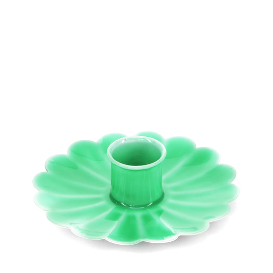 Enamel Flat Flower Candle Holder - Green - ad&i