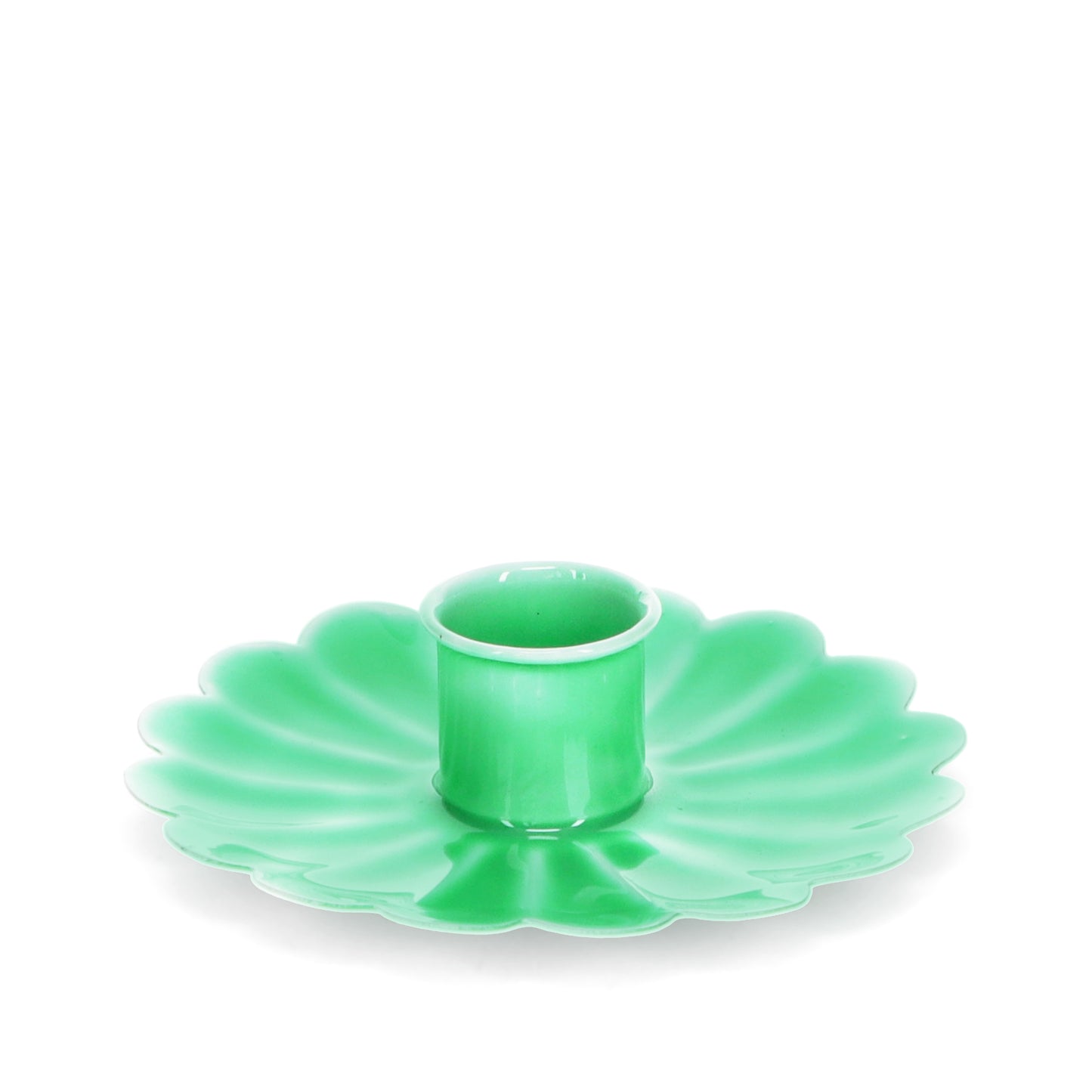 Enamel Flat Flower Candle Holder - Green - ad&i