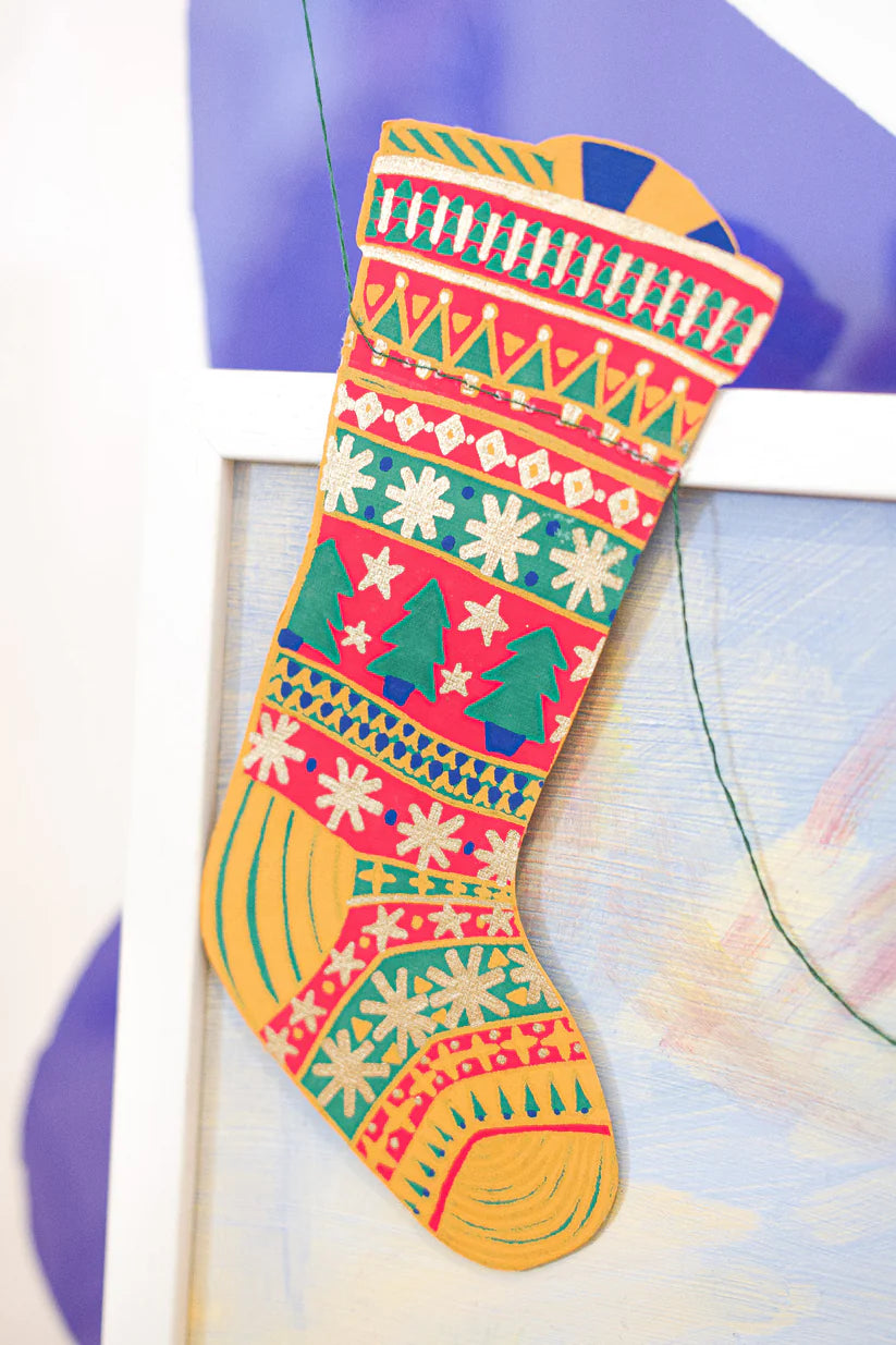 Festive Stockings Sewn Garland - ad&i