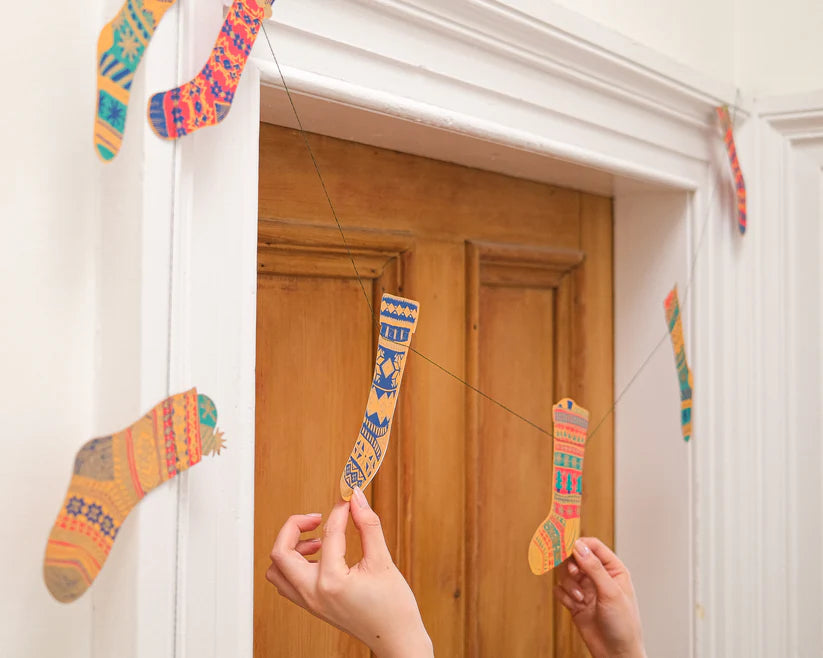 Festive Stockings Sewn Garland - ad&i