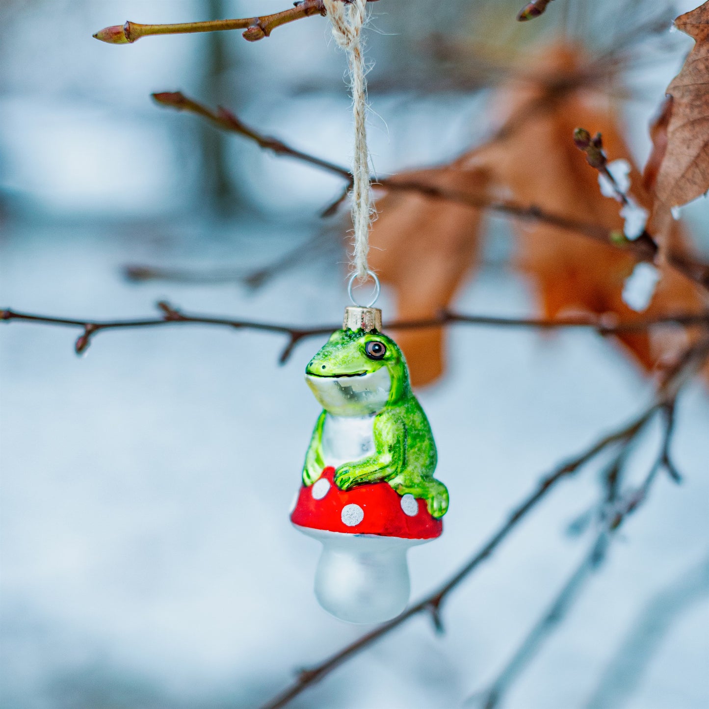 Frog On A Mushroom Christmas Tree Bauble - ad&i