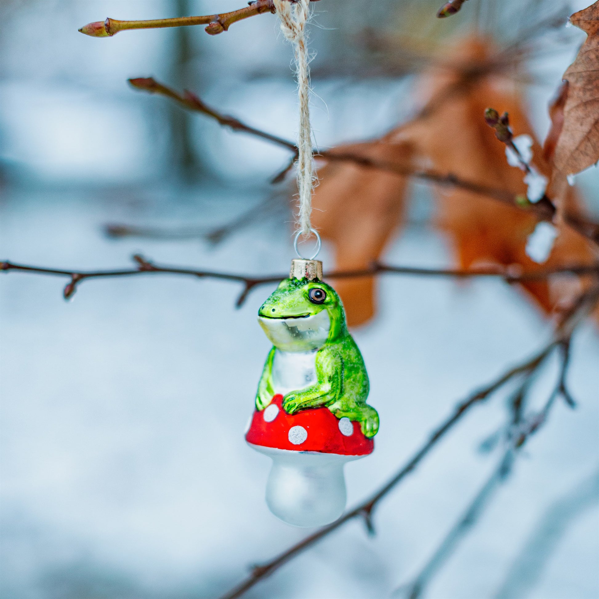 Frog On A Mushroom Christmas Tree Bauble - ad&i