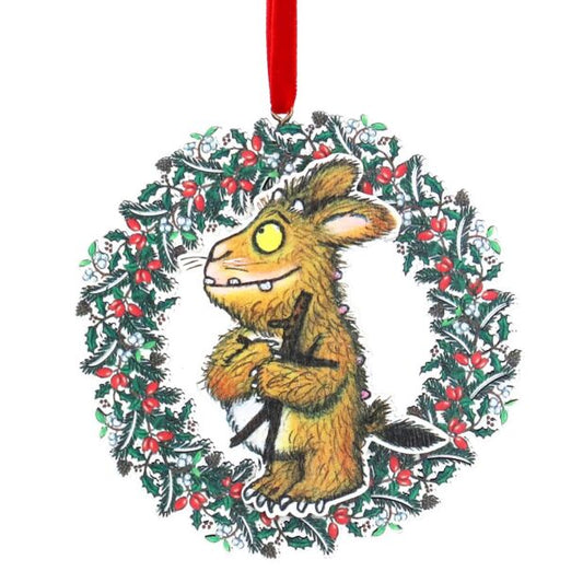 Gruffalo and Gruffalo's Child Wreath Wooden Christmas Tree Decoration - ad&i