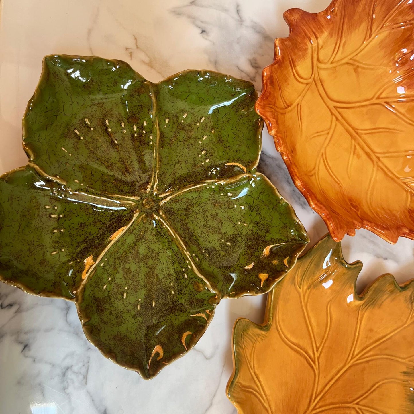 Hibiscus Leaf Shaped Ceramic Trinket Plate