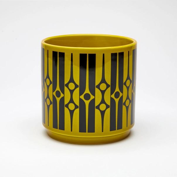 Magpie x Hornsea Geo Chartreuse Medium Plant Pot - ad&i