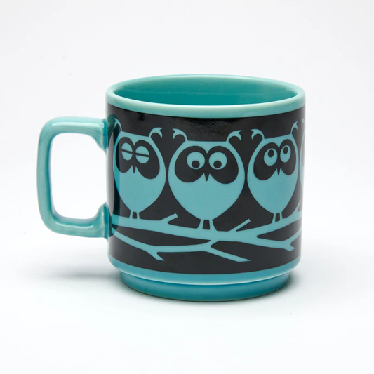 Magpie x Hornsea Mug Owls on a Branch Teal