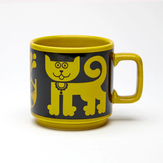 Magpie x Hornsea Mug Cat and Piranha Chartreuse