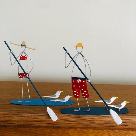 Paddleboarder in Bikini – Handcrafted Freestanding Metal Decoration - ad&i