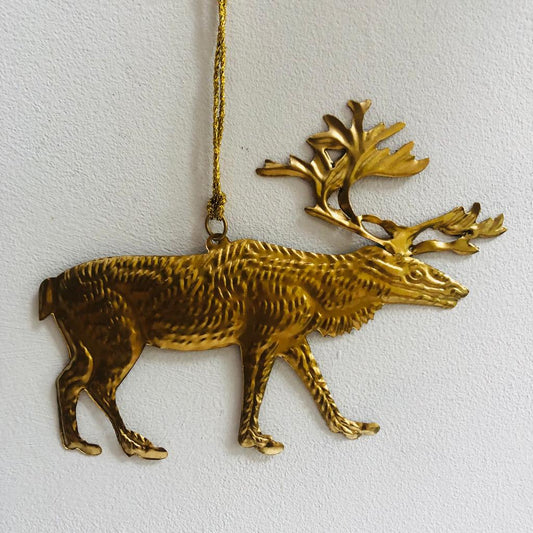 Pressed Gold Decorative Hanging Stag - ad&i