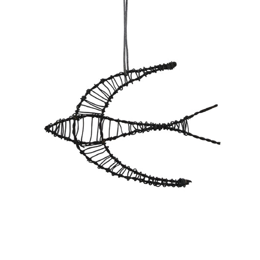 Rusty Wire Hanging Swallow Bird - ad&i