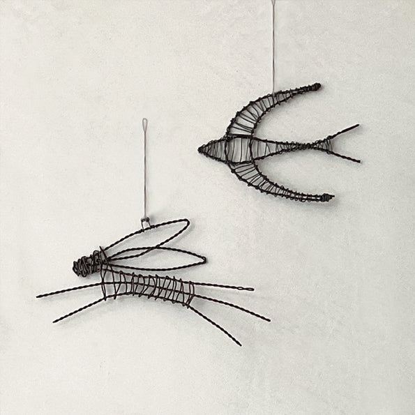 Rusty Wire Hanging Swallow Bird - ad&i