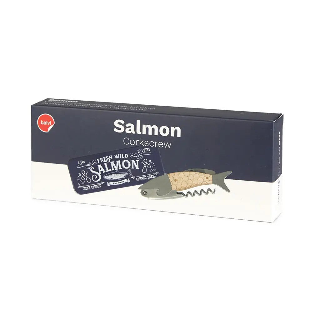 Wild Salmon Shaped Corkscrew in a Tin - ad&i