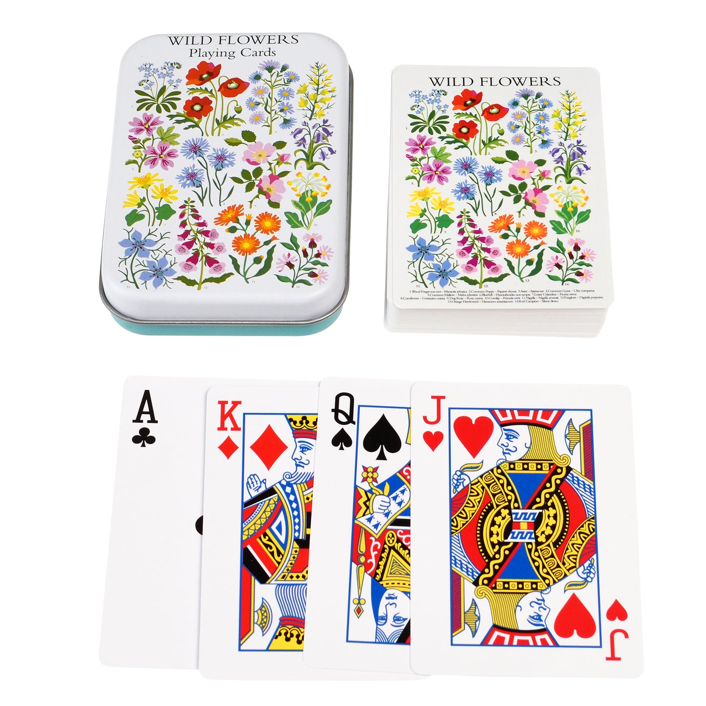Wild Flowers Playing Cards in a Tin - ad&i