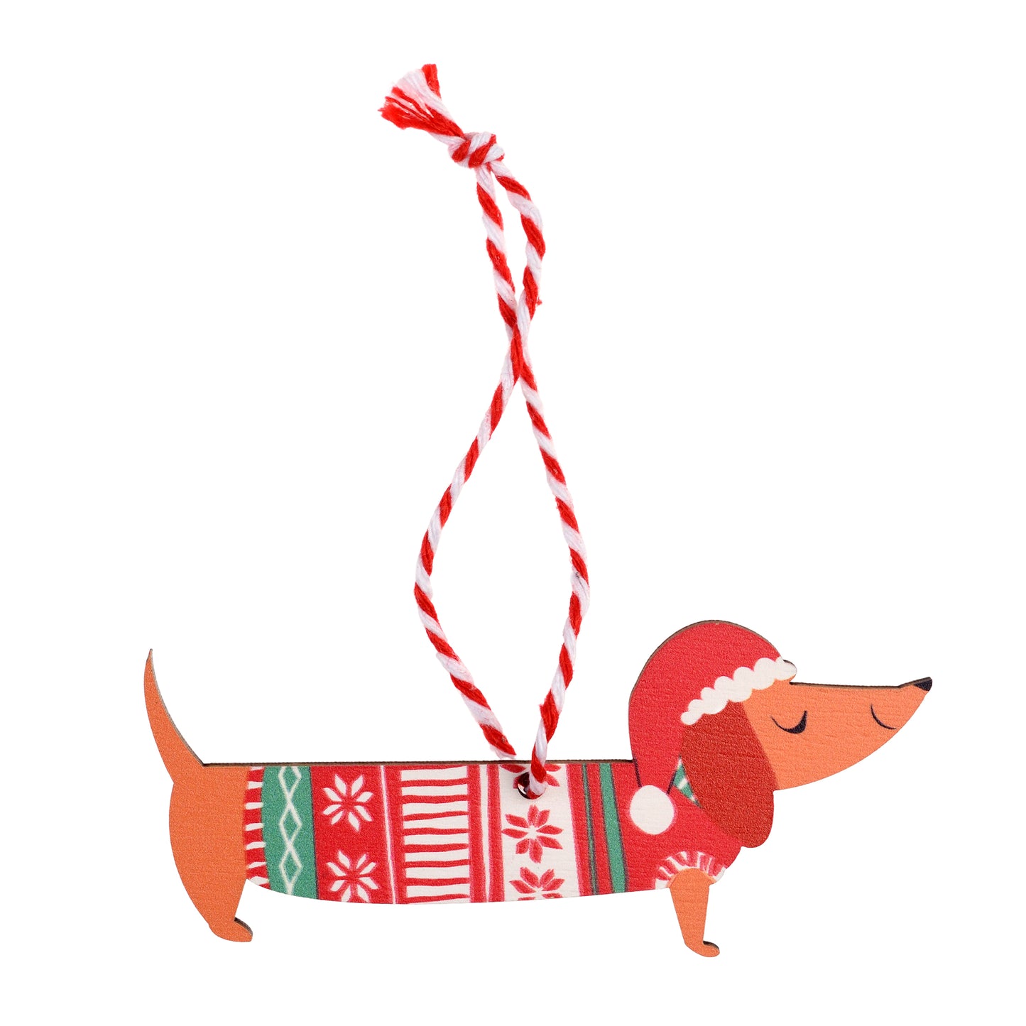 Wooden Hanging Christmas Decoration - Sausage Dog - ad&i