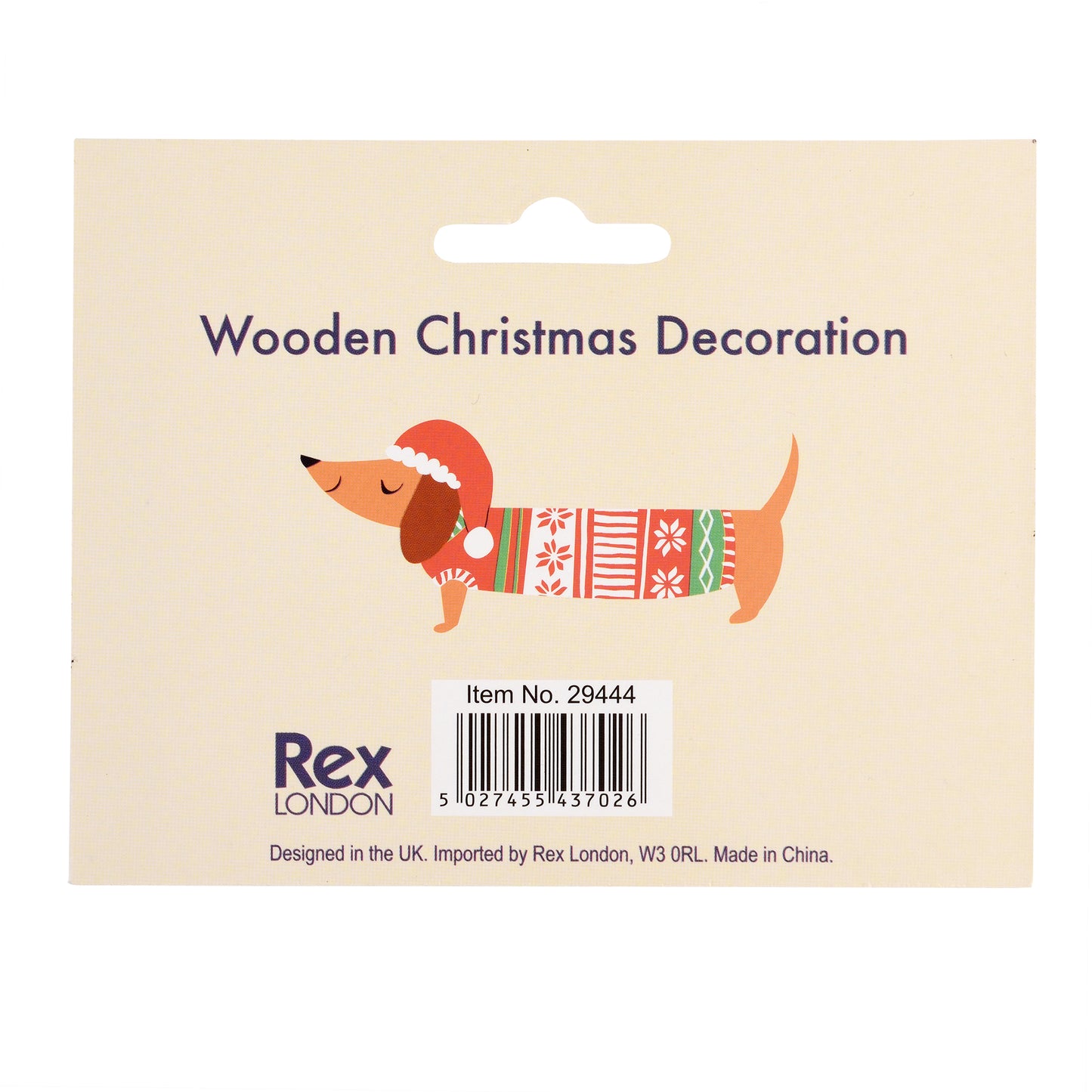 Wooden Hanging Christmas Decoration - Sausage Dog - ad&i