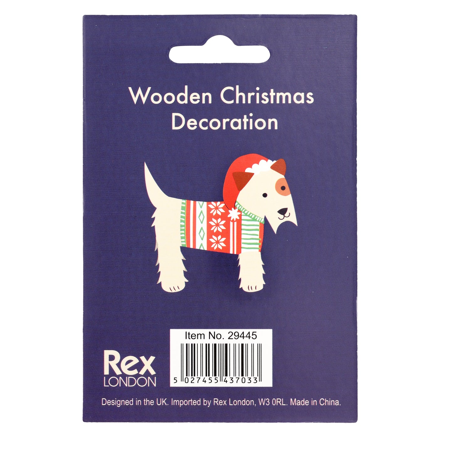 Wooden Hanging Christmas Decoration - Scottie dog - ad&i