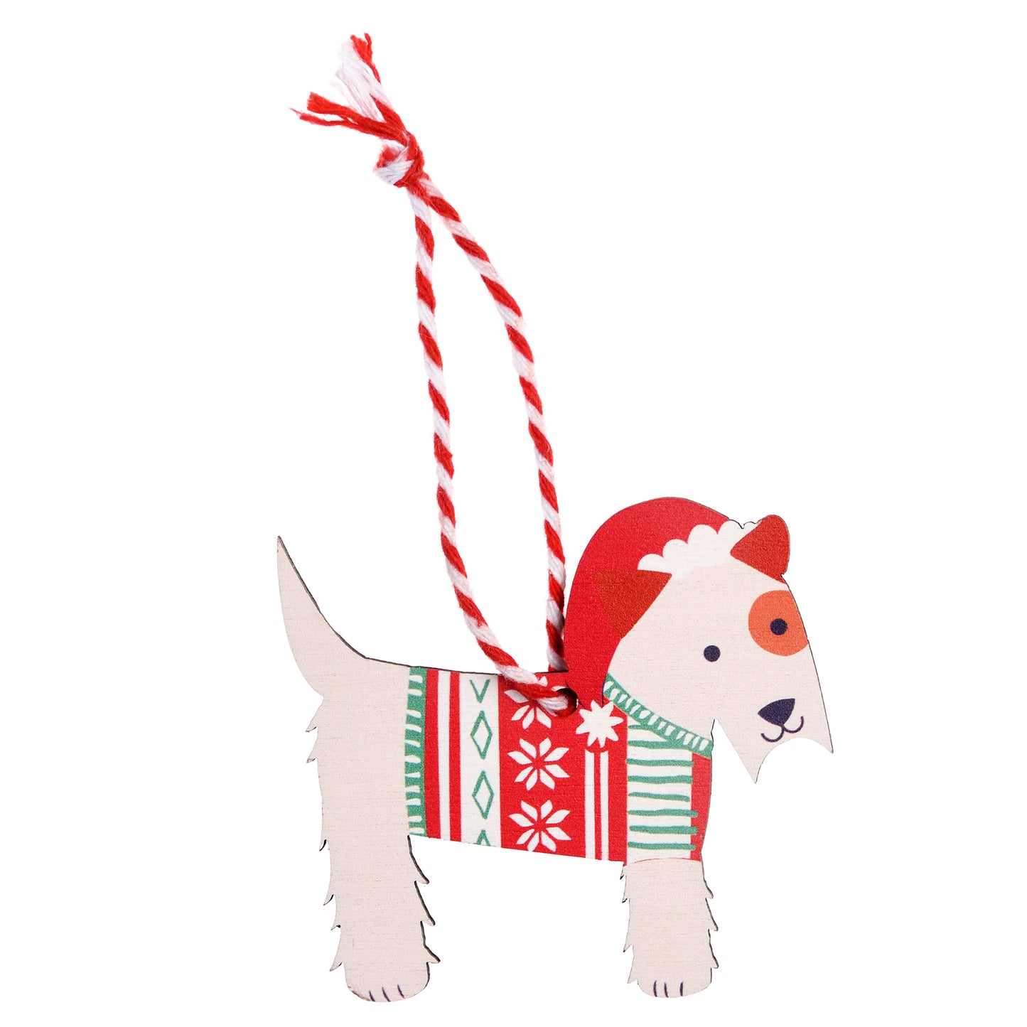 Wooden Hanging Christmas Decoration - Scottie dog - ad&i
