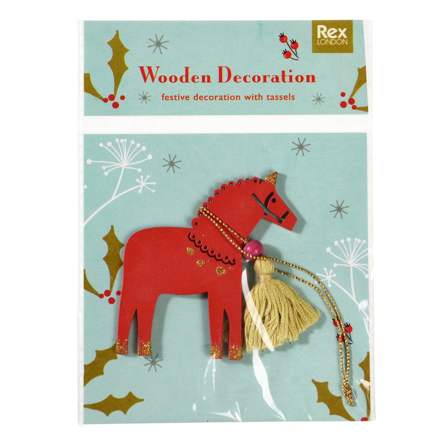 Wooden Hanging Christmas Decoration – Red Horse - ad&i