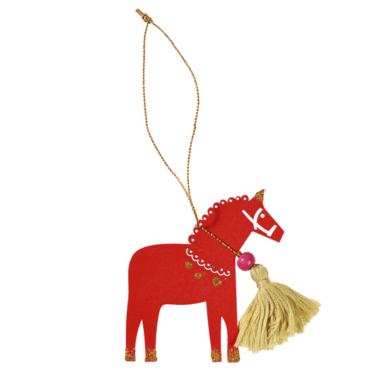 Wooden Hanging Christmas Decoration – Red Horse - ad&i