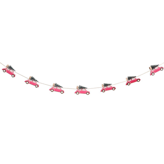 Wooden Car with Brush Tree Christmas Bunting - ad&i