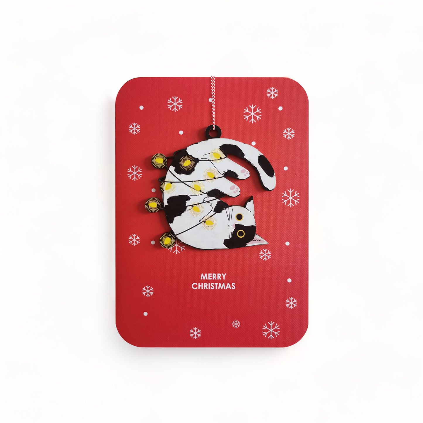 Wooden Ornament Cat Christmas Card - ad&i