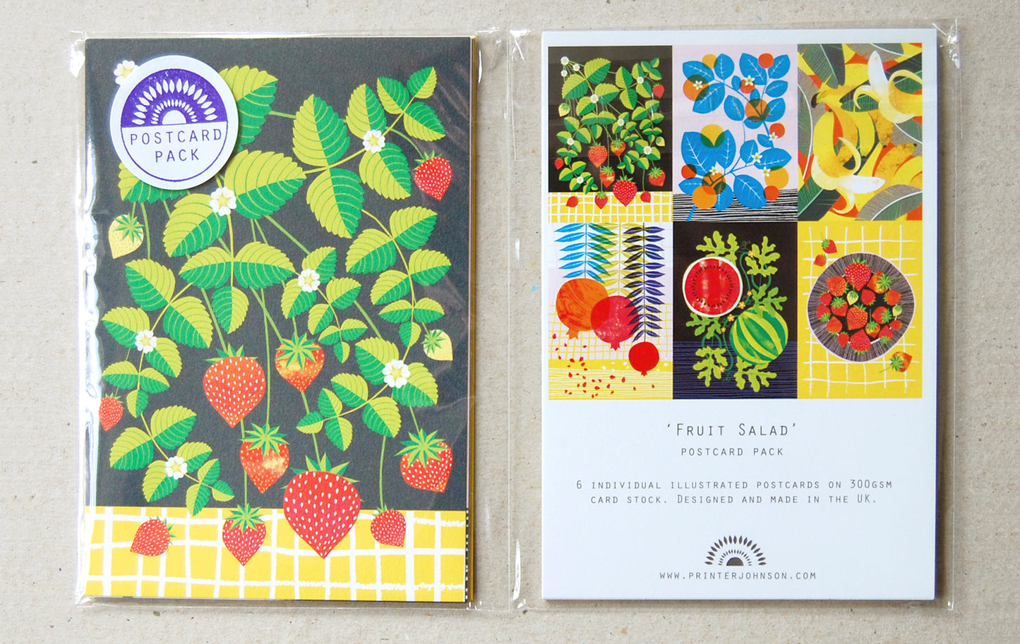 Fruit Salad A6 Postcard Pack by Printer Johnson - ad&i