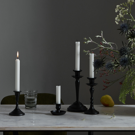 Classic Black Metal Candlestick Holder-ad&i