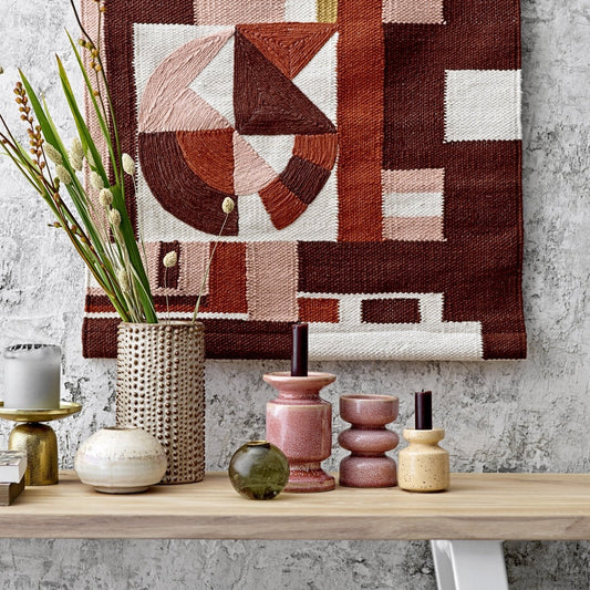 Orange Stoneware Candlestick Holder - ad&i