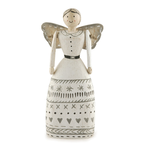 Folk Art Wooden Angel Christmas Decoration-ad&i