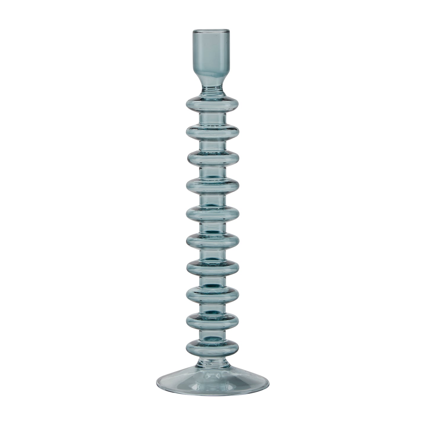 Light Blue Ring Glass Candlestick Holder-ad&i