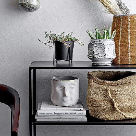 White Stoneware Face Planter - ad&i