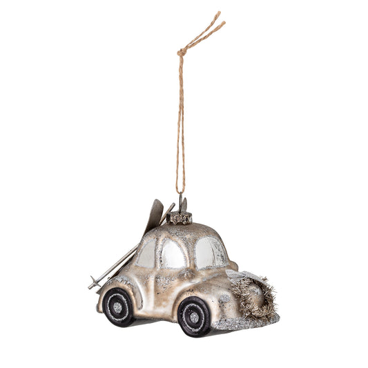 Metallic Retro Car Christmas Shaped Bauble - ad&i