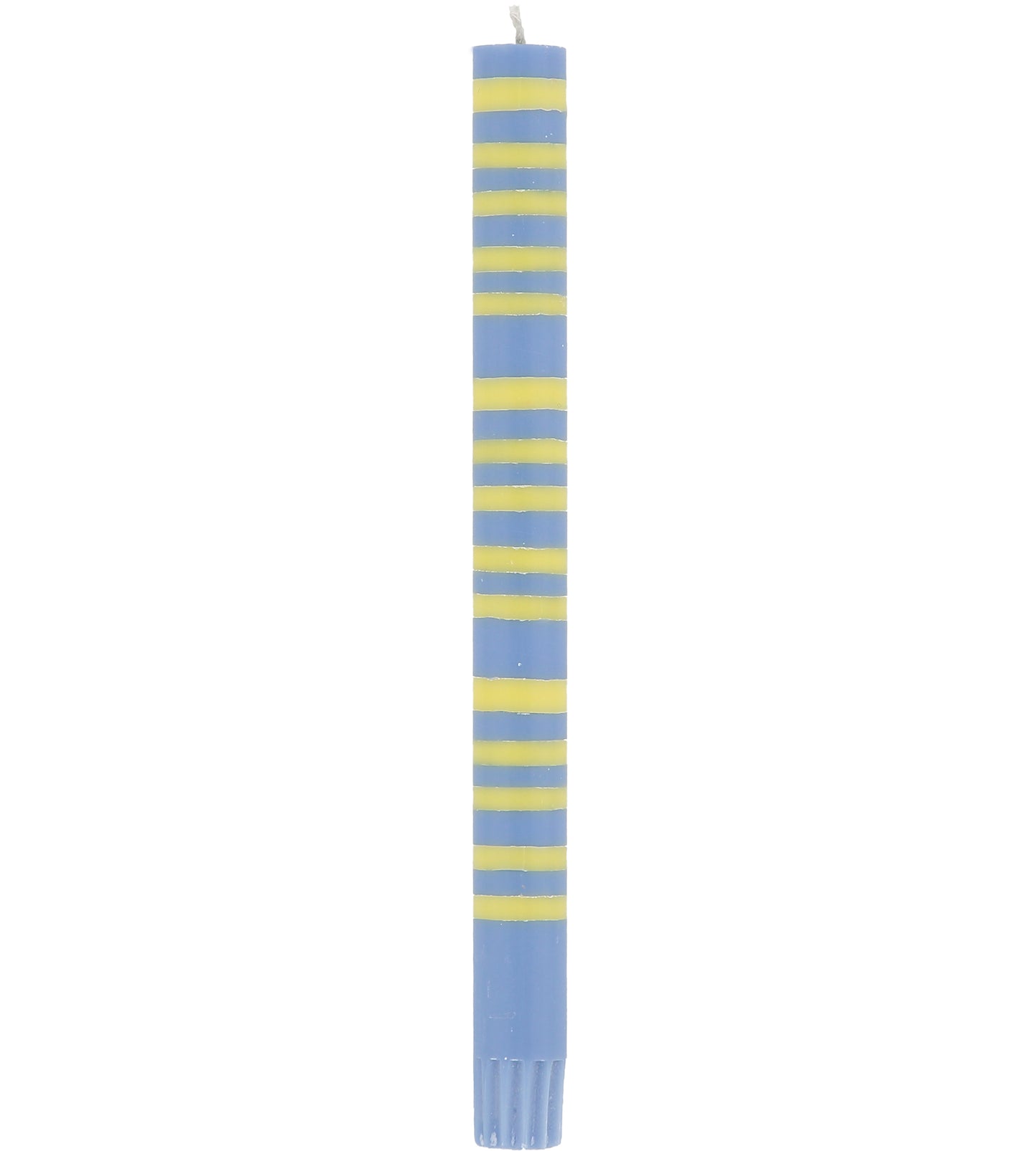 Saxe Blue & Primrose Yellow Striped Candlesticks Set of Four-ad&i
