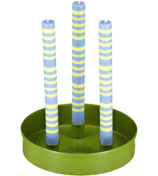 Olive Metal Candle Platter Holder-ad&i