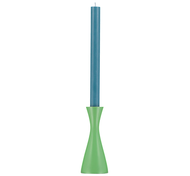 Porcelain Green Medium Wooden Candlestick Holder - ad&i