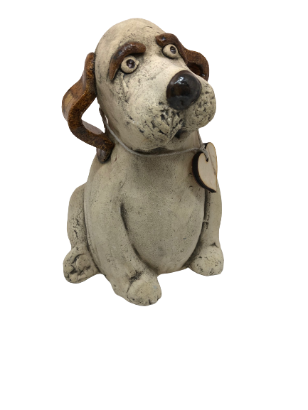 Ceramic Labrador Puppy Dog with Messaging Wooden Heart - ad&i