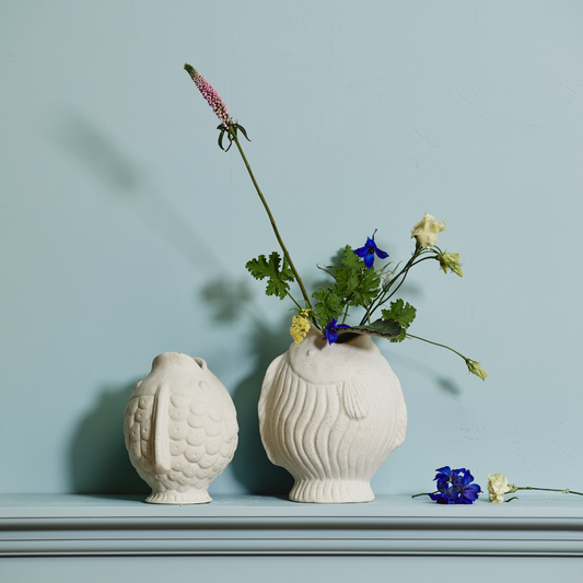 Sand Glazed Stoneware Fish Vase-ad&i