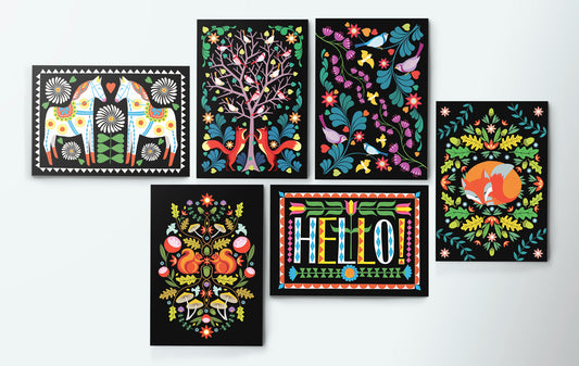 Folk Forest A6 Postcard Pack by Printer Johnson - ad&i