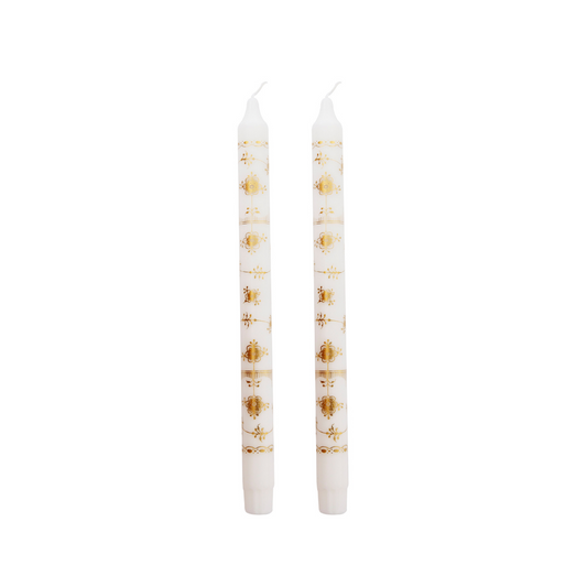 Gold Floral Scandi Fluted Candle Set of Two-ad&i