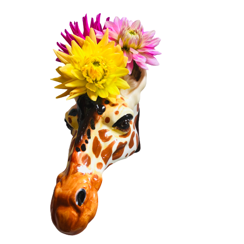 Ceramic Giraffe Head Wall Sconce Vase-ad&i