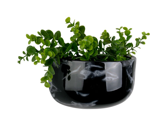 Marble Effect Oval Wall Ceramic Plant Pot - ad&i