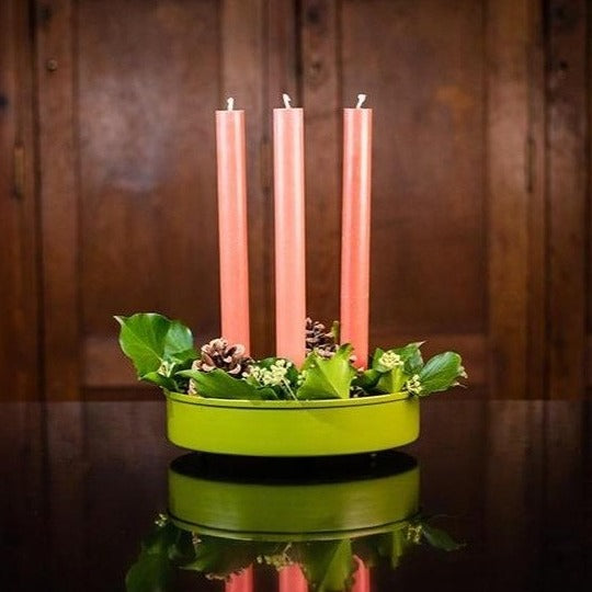 Olive Metal Candle Platter Holder-ad&i